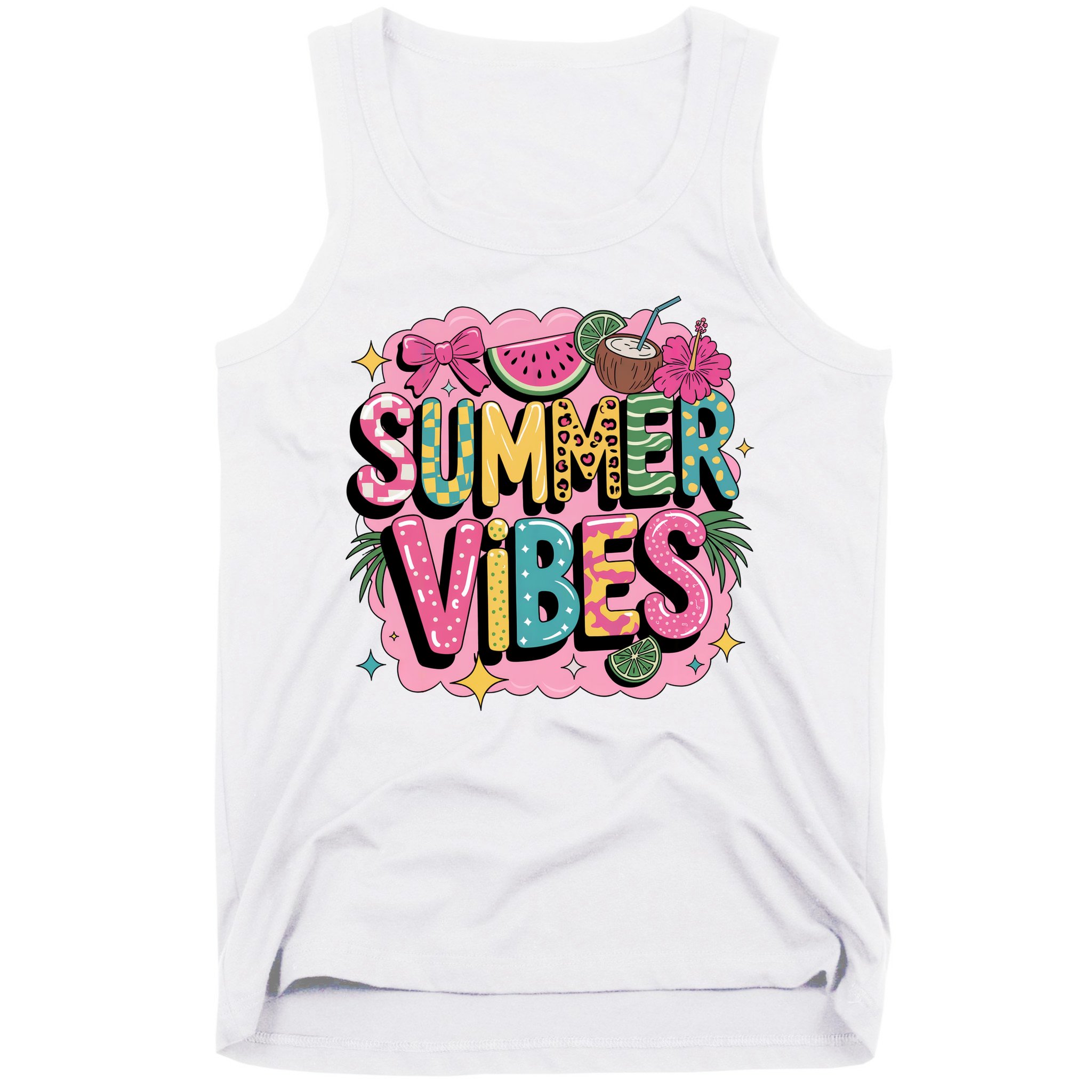 Summer Vibes Couqette Bow Melon Tank Top