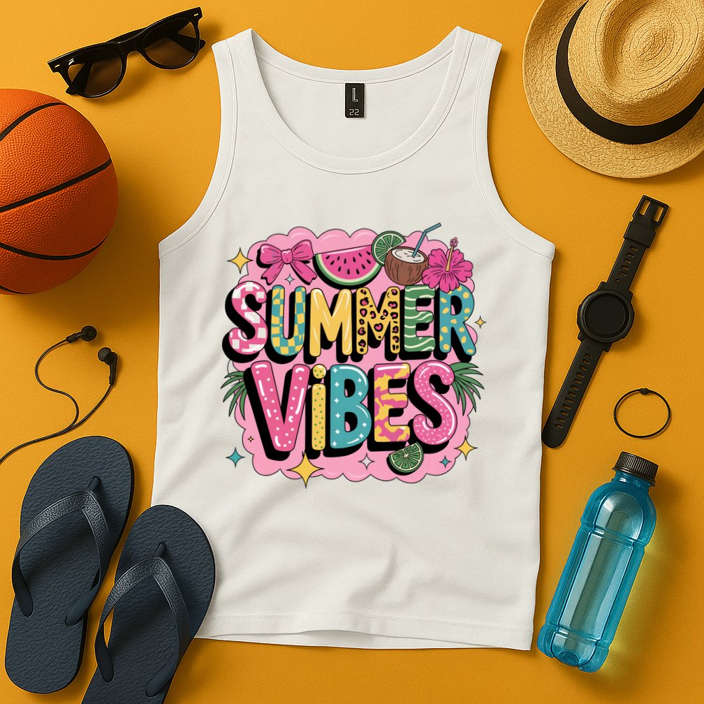Summer Vibes Couqette Bow Melon Tank Top