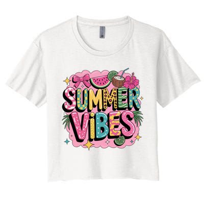 Summer Vibes Couqette Bow Melon Crop Top