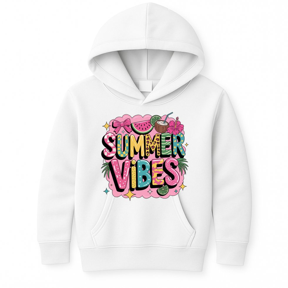 Summer Vibes Couqette Bow Melon Kids Hoodie