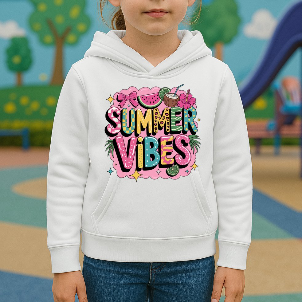 Summer Vibes Couqette Bow Melon Kids Hoodie