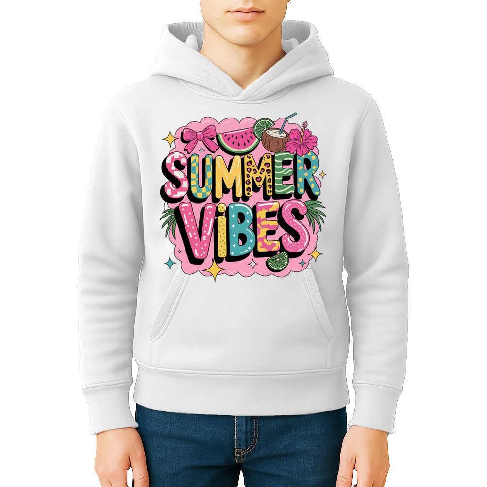 Summer Vibes Couqette Bow Melon Kids Hoodie