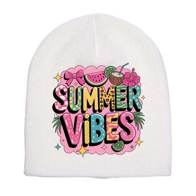 Summer Vibes Couqette Bow Melon Short Acrylic Beanie