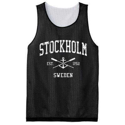 Stockholm Vintage Crossed Oars & Boat Anchor Sports Mesh Reversible Basketball Jersey Tank
