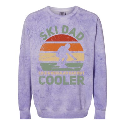 Sad Vintage Cool Ski Dad Funny Gift Colorblast Crewneck Sweatshirt