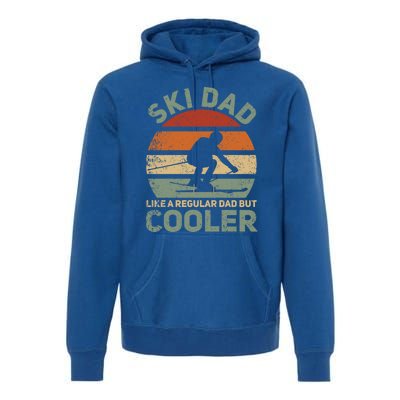 Sad Vintage Cool Ski Dad Funny Gift Premium Hoodie