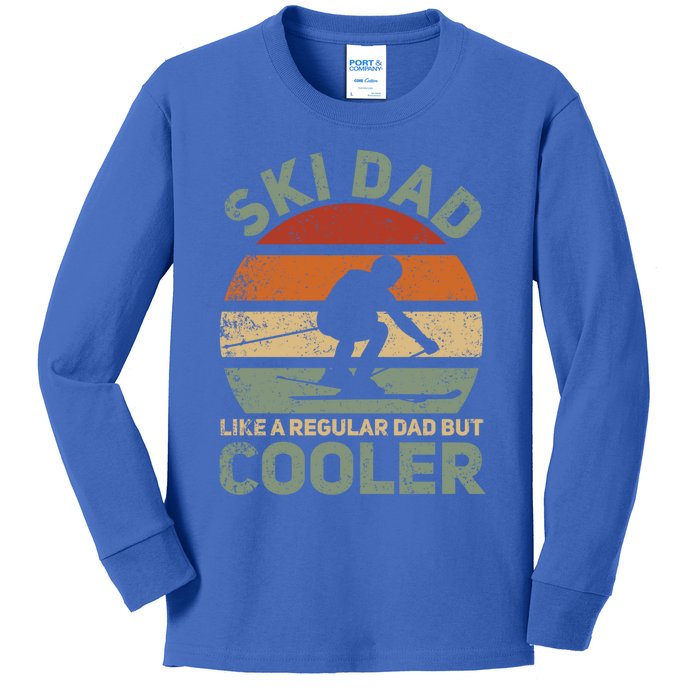 Sad Vintage Cool Ski Dad Funny Gift Kids Long Sleeve Shirt