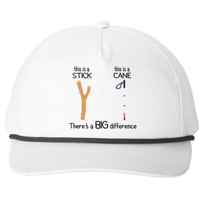 Stick Vs Cane TVI White Cane Awareness Blind Snapback Five-Panel Rope Hat