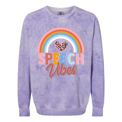 Speech Vibes Cute Speechfunny Giftlanguage Pathologist Therapist Fun Funny Gift Colorblast Crewneck Sweatshirt