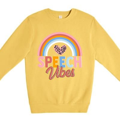 Speech Vibes Cute Speechfunny Giftlanguage Pathologist Therapist Fun Funny Gift Premium Crewneck Sweatshirt