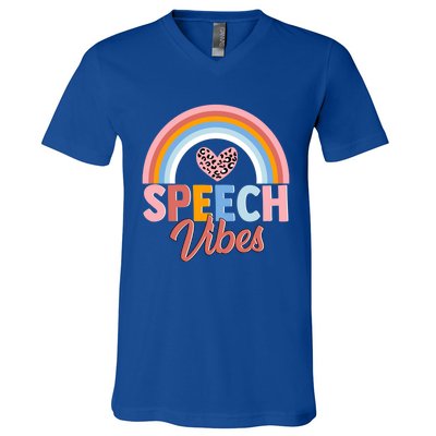 Speech Vibes Cute Speechfunny Giftlanguage Pathologist Therapist Fun Funny Gift V-Neck T-Shirt