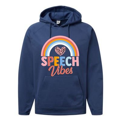 Speech Vibes Cute Speechfunny Giftlanguage Pathologist Therapist Fun Funny Gift Performance Fleece Hoodie