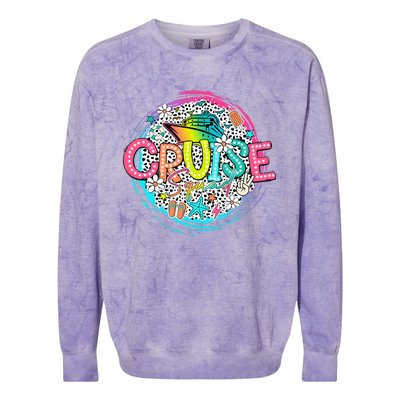 Summer Vibes Cruise Squad Vacation Colorblast Crewneck Sweatshirt