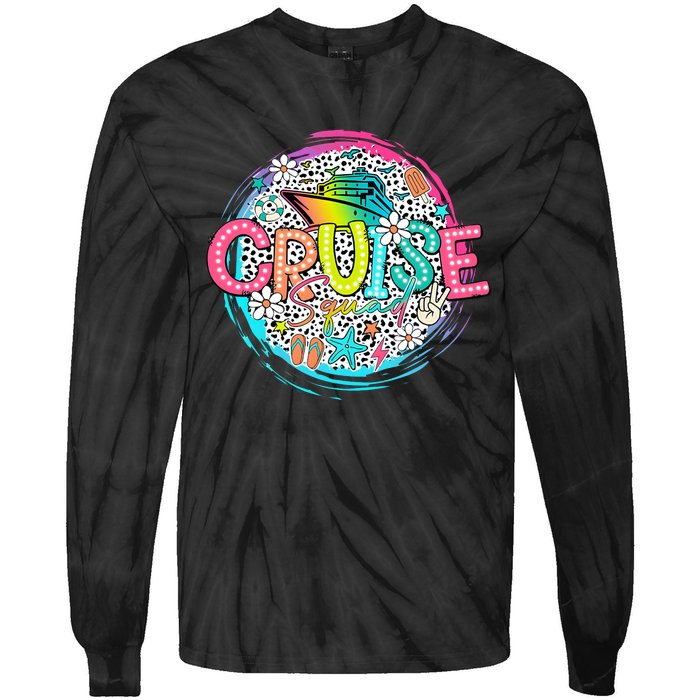 Summer Vibes Cruise Squad Vacation Tie-Dye Long Sleeve Shirt