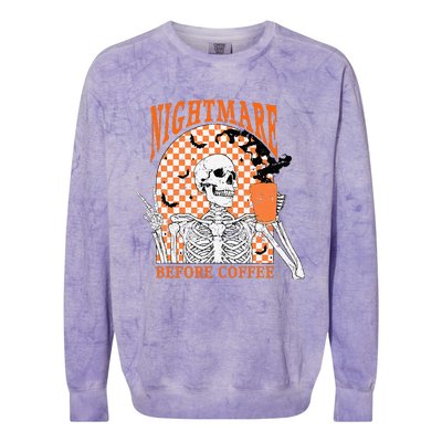 Spooky Vintage Coffee Lover Halloween Design Colorblast Crewneck Sweatshirt