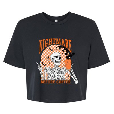 Spooky Vintage Coffee Lover Halloween Design Bella+Canvas Jersey Crop Tee