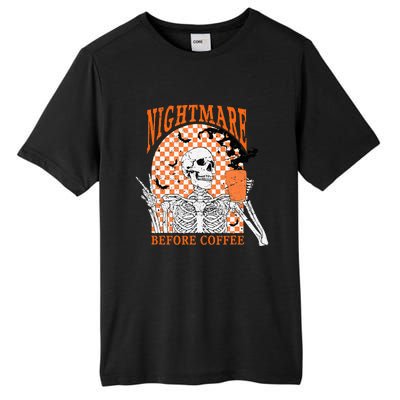 Spooky Vintage Coffee Lover Halloween Design Tall Fusion ChromaSoft Performance T-Shirt