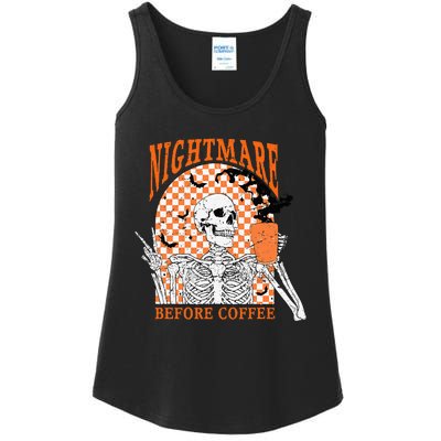 Spooky Vintage Coffee Lover Halloween Design Ladies Essential Tank