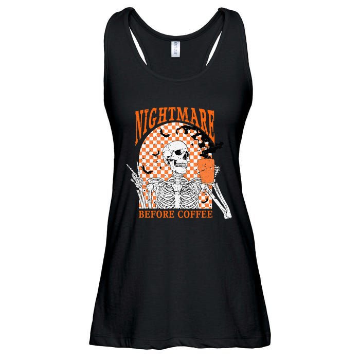 Spooky Vintage Coffee Lover Halloween Design Ladies Essential Flowy Tank