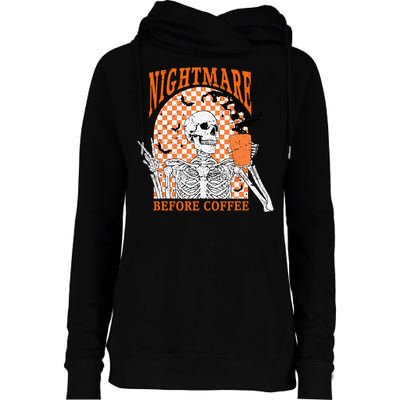 Spooky Vintage Coffee Lover Halloween Design Womens Funnel Neck Pullover Hood