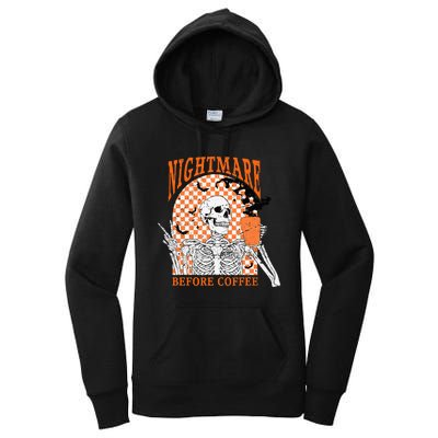 Spooky Vintage Coffee Lover Halloween Design Women's Pullover Hoodie