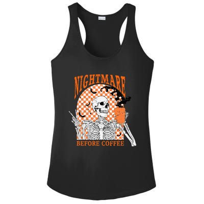 Spooky Vintage Coffee Lover Halloween Design Ladies PosiCharge Competitor Racerback Tank