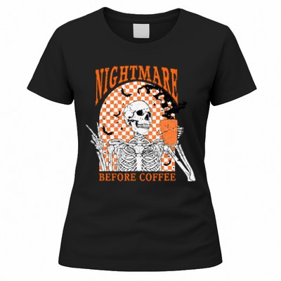 Spooky Vintage Coffee Lover Halloween Design Women's T-Shirt