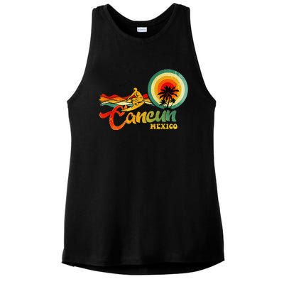 Summer Vacation Cancun Mexico Beach Ladies PosiCharge Tri-Blend Wicking Tank