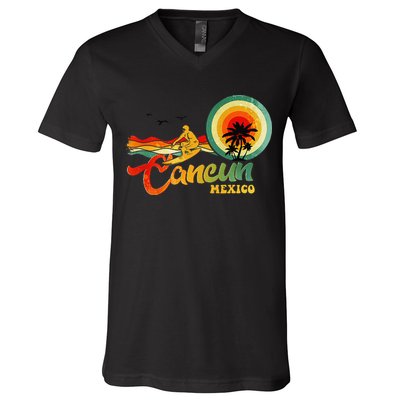 Summer Vacation Cancun Mexico Beach V-Neck T-Shirt