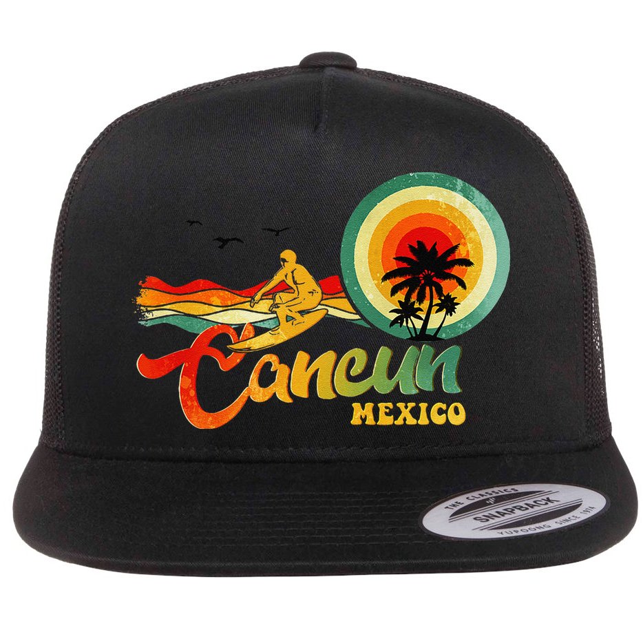 Summer Vacation Cancun Mexico Beach Flat Bill Trucker Hat