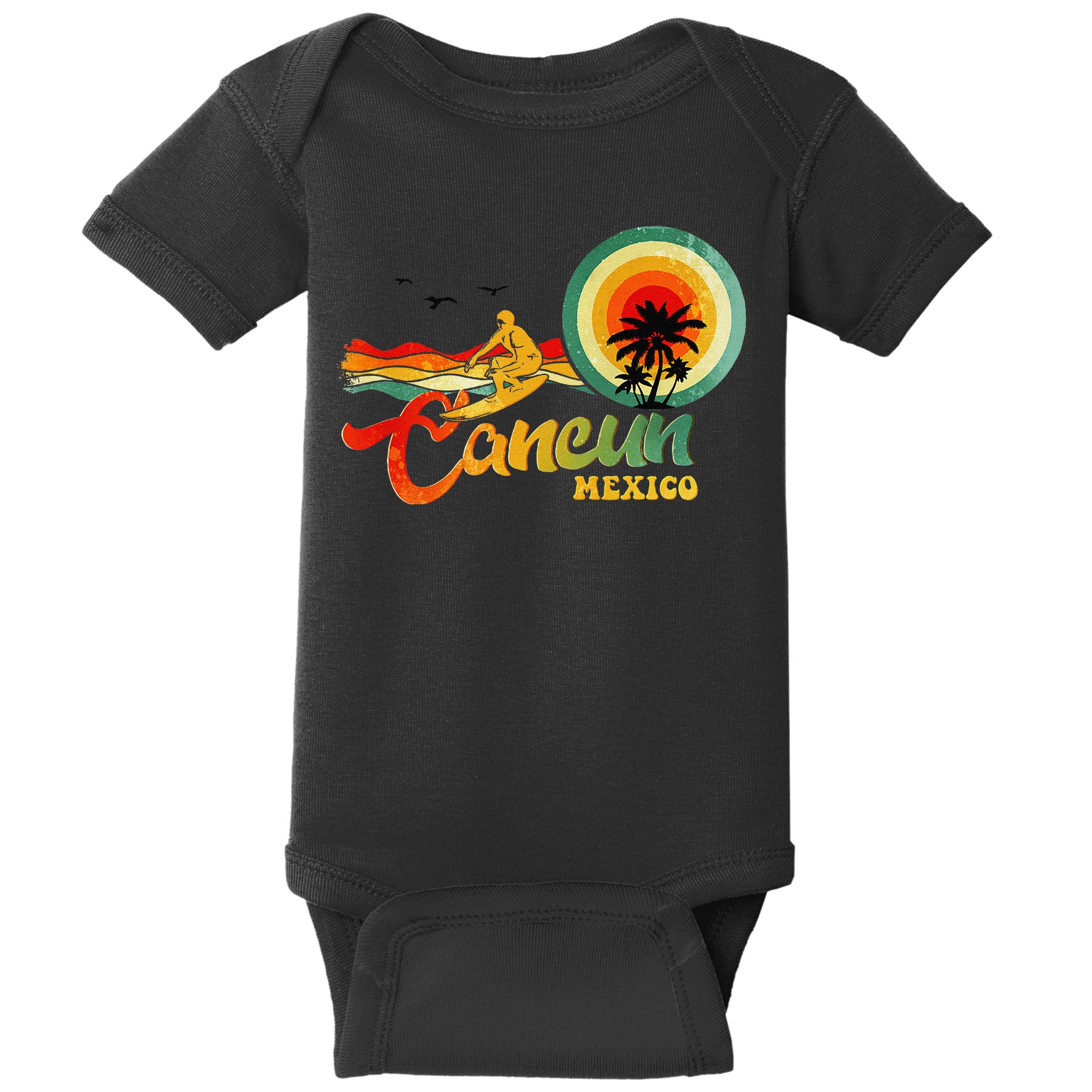 Summer Vacation Cancun Mexico Beach Baby Bodysuit