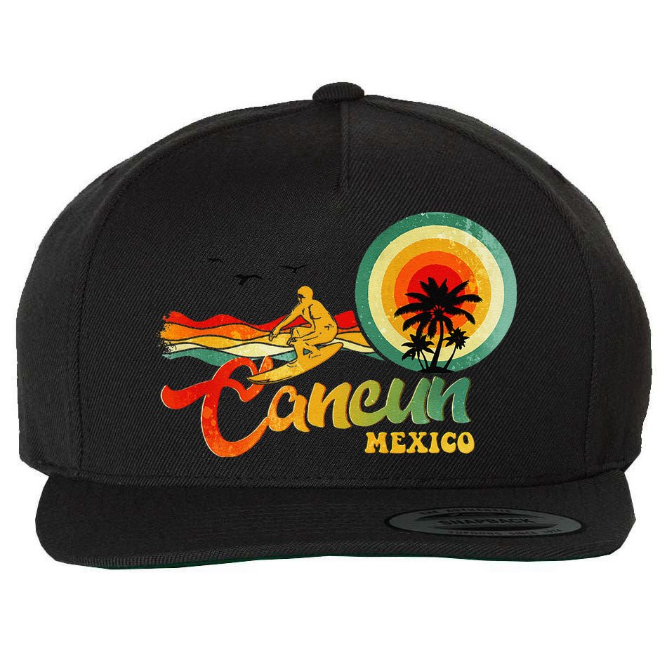 Summer Vacation Cancun Mexico Beach Wool Snapback Cap