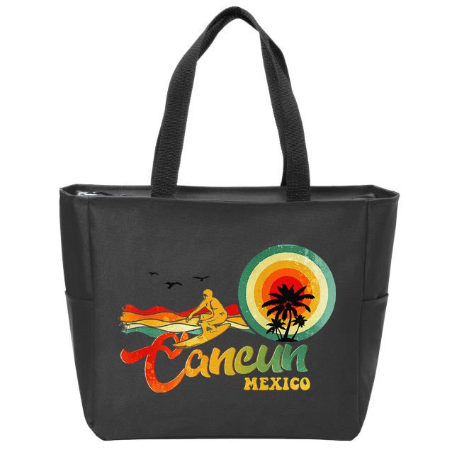 Summer Vacation Cancun Mexico Beach Zip Tote Bag