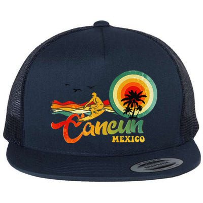 Summer Vacation Cancun Mexico Beach Flat Bill Trucker Hat