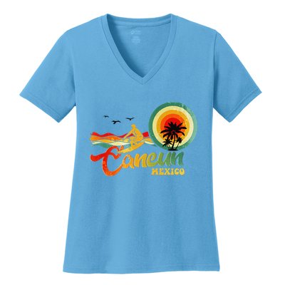 Summer Vacation Cancun Mexico Beach Women's V-Neck T-Shirt