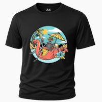 Summer Vibes Chill Vibes Only Hippie Skeleton Cooling Performance Crew T-Shirt