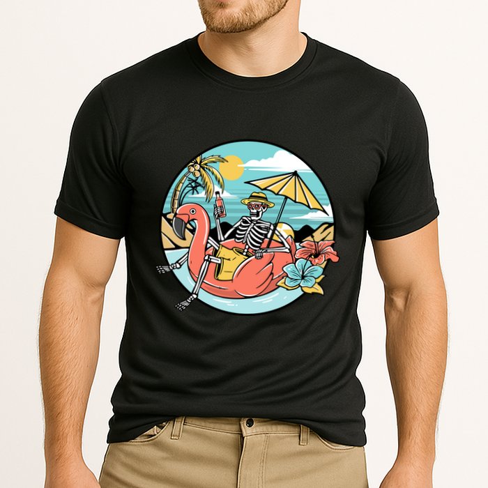 Summer Vibes Chill Vibes Only Hippie Skeleton Cooling Performance Crew T-Shirt