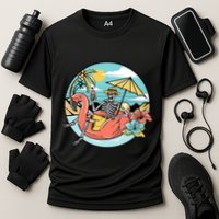 Summer Vibes Chill Vibes Only Hippie Skeleton Cooling Performance Crew T-Shirt