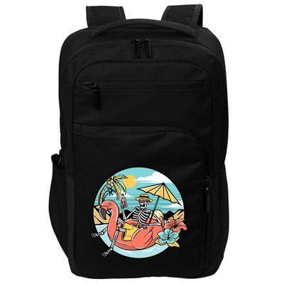 Summer Vibes Chill Vibes Only Hippie Skeleton Impact Tech Backpack