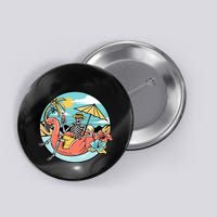 Summer Vibes Chill Vibes Only Hippie Skeleton Button