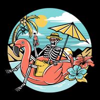 Summer Vibes Chill Vibes Only Hippie Skeleton Button