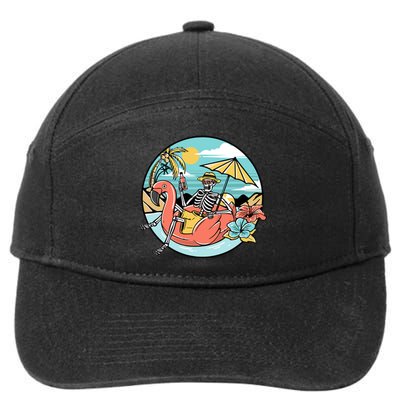 Summer Vibes Chill Vibes Only Hippie Skeleton 7-Panel Snapback Hat