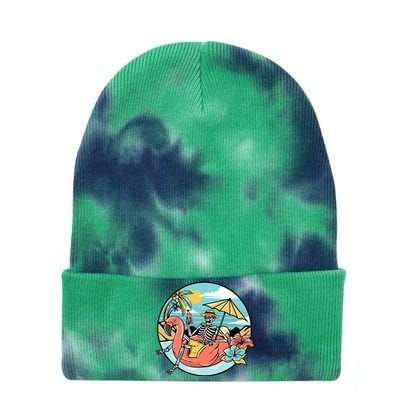 Summer Vibes Chill Vibes Only Hippie Skeleton Tie Dye 12in Knit Beanie