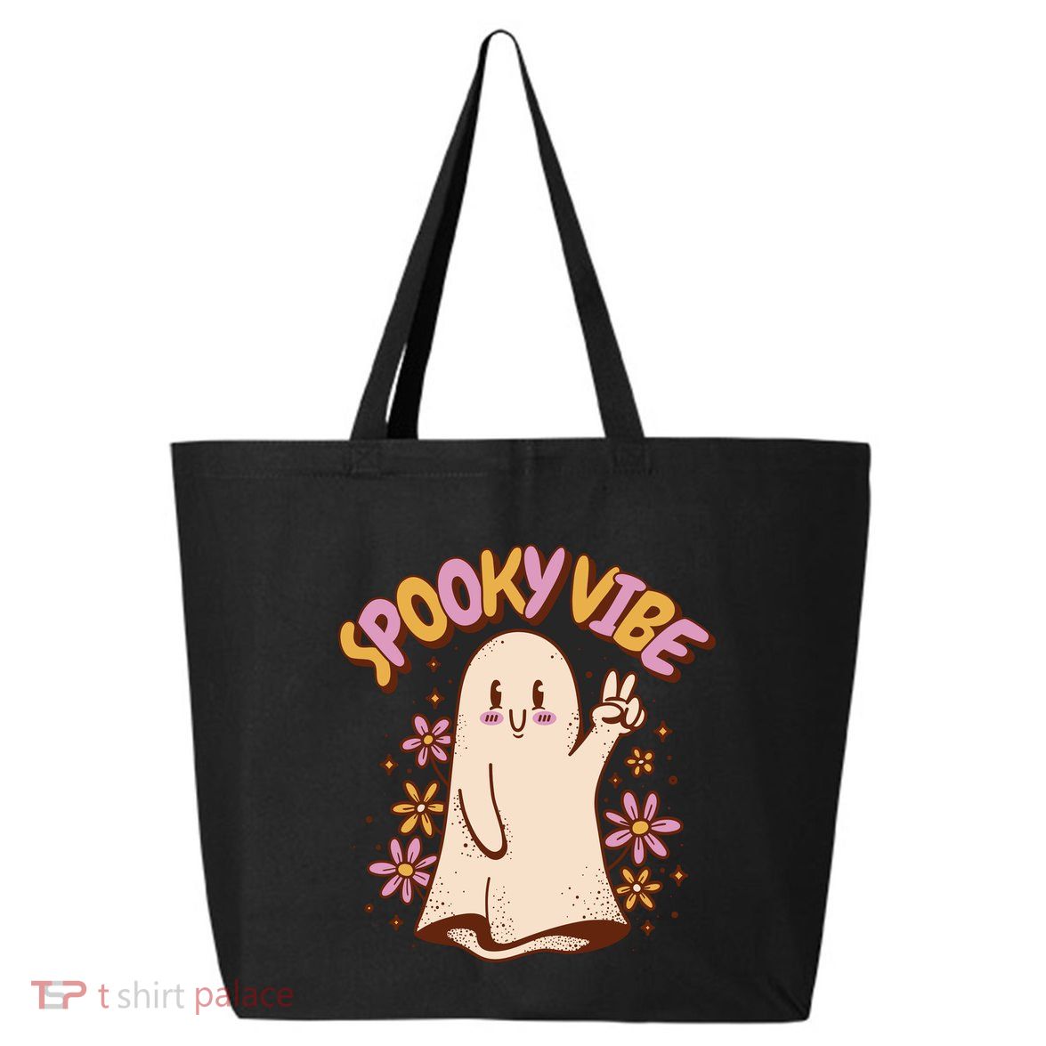 Spooky Vibe Cute Hippie Ghost 25L Jumbo Tote