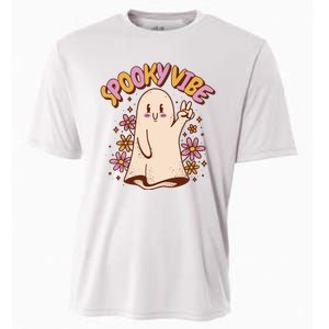 Spooky Vibe Cute Hippie Ghost Cooling Performance Crew T-Shirt