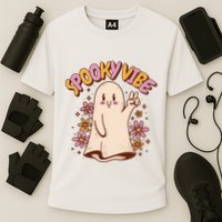 Spooky Vibe Cute Hippie Ghost Cooling Performance Crew T-Shirt