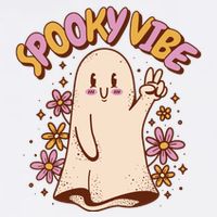 Spooky Vibe Cute Hippie Ghost Cooling Performance Crew T-Shirt