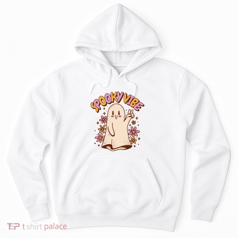 Spooky Vibe Cute Hippie Ghost Hoodie
