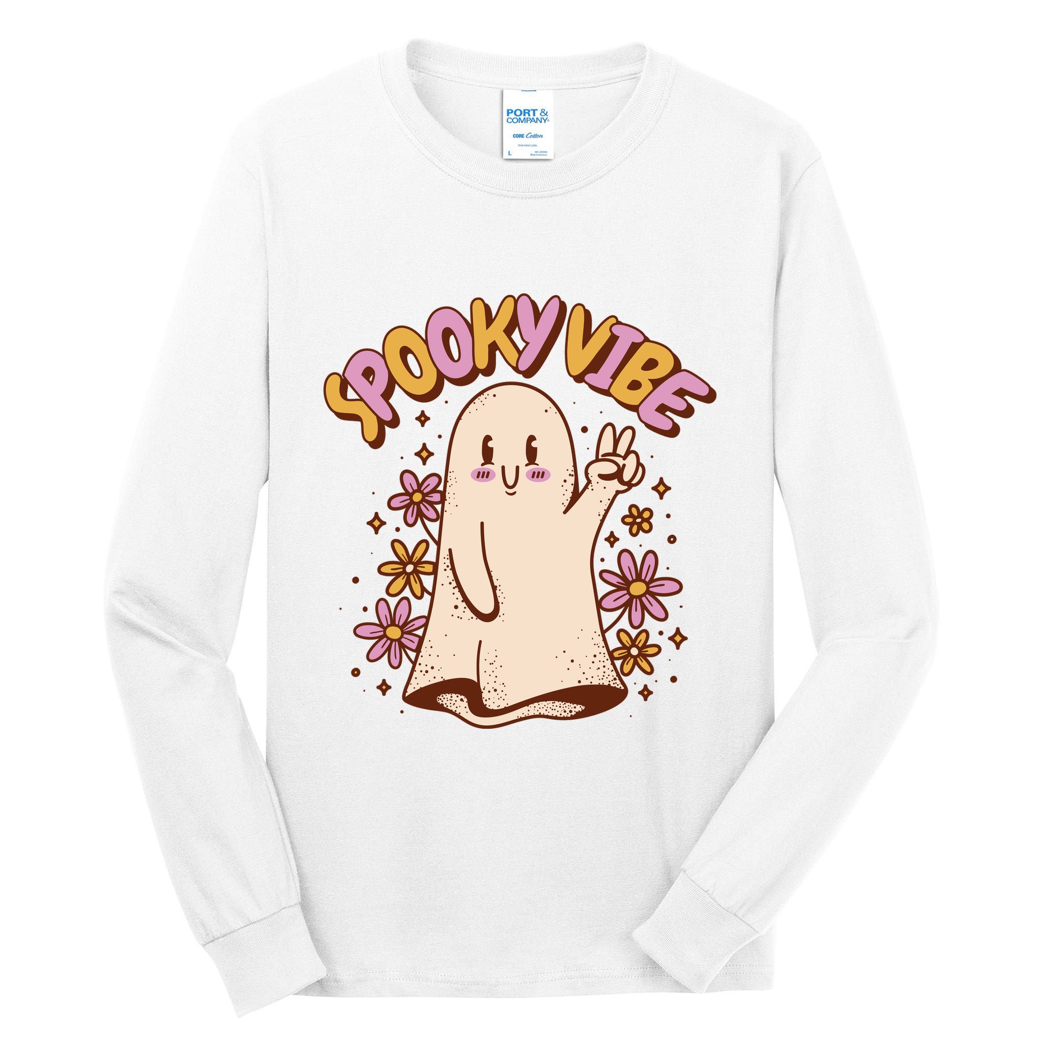 Spooky Vibe Cute Hippie Ghost Tall Long Sleeve T-Shirt