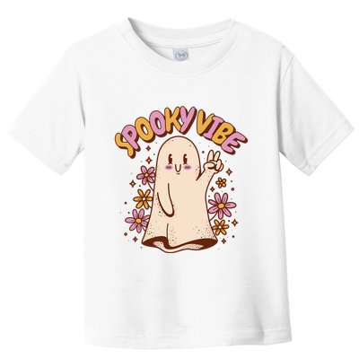 Spooky Vibe Cute Hippie Ghost Toddler T-Shirt